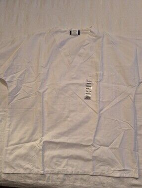 RX Gear white men's Medium scrub top uniform top unisex NWT